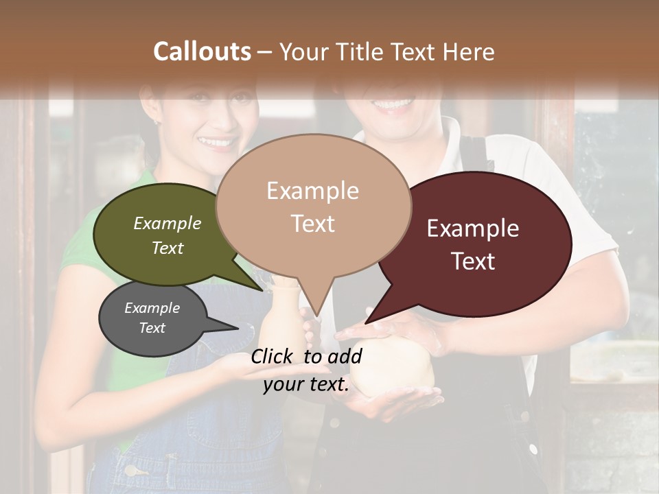 A Man And A Woman Are Holding A Bottle PowerPoint Template