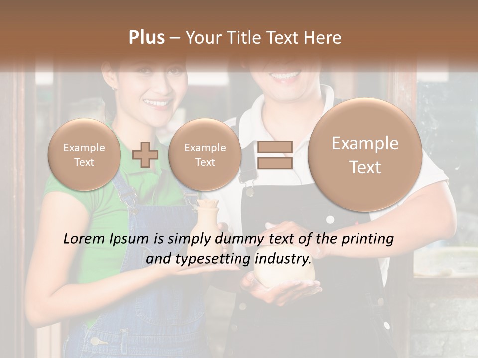A Man And A Woman Are Holding A Bottle PowerPoint Template