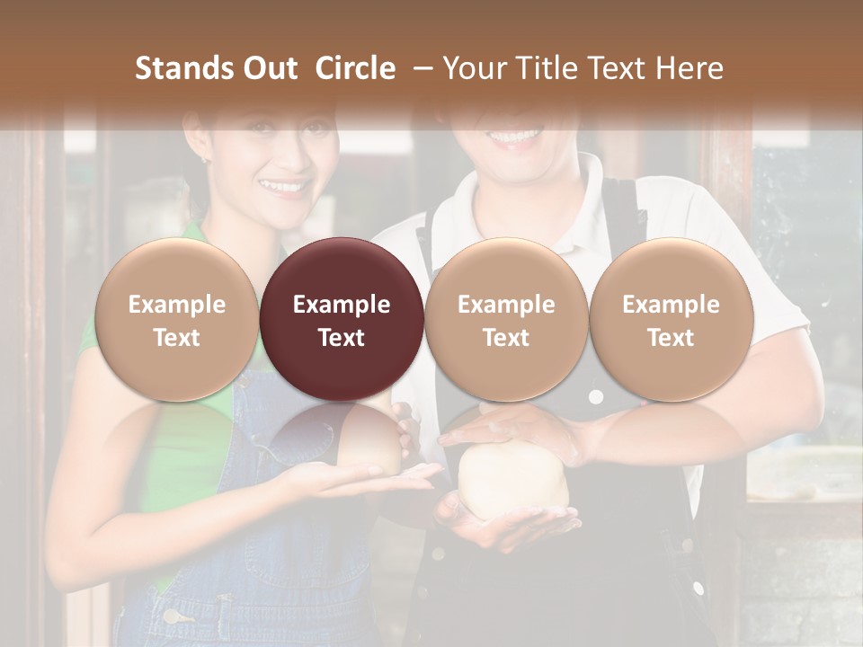 A Man And A Woman Are Holding A Bottle PowerPoint Template