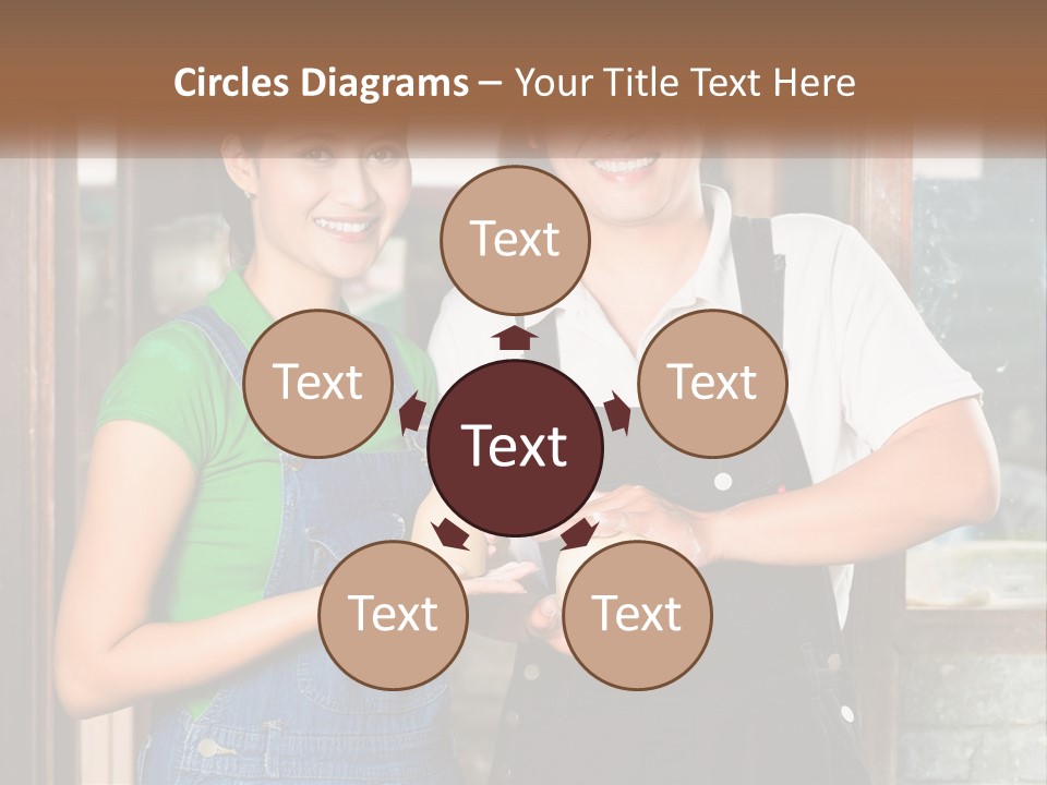 A Man And A Woman Are Holding A Bottle PowerPoint Template