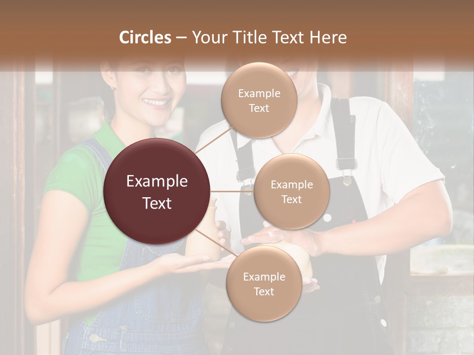 A Man And A Woman Are Holding A Bottle PowerPoint Template