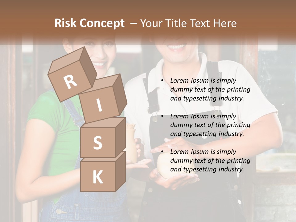 A Man And A Woman Are Holding A Bottle PowerPoint Template