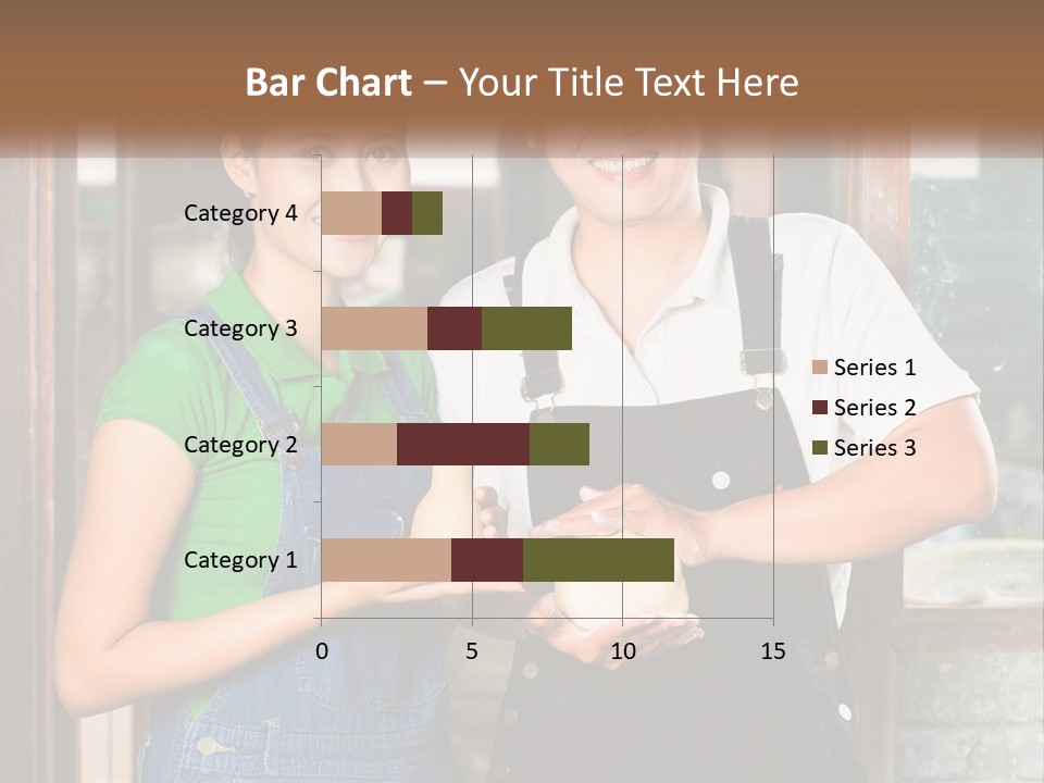 A Man And A Woman Are Holding A Bottle PowerPoint Template