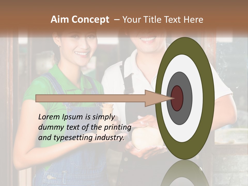 A Man And A Woman Are Holding A Bottle PowerPoint Template