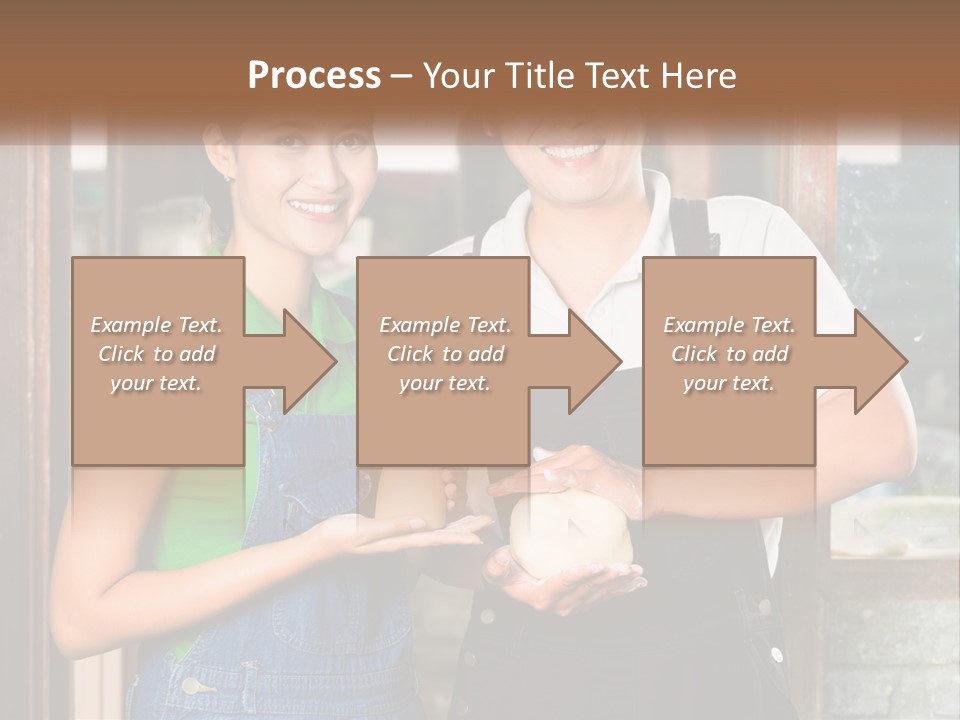 A Man And A Woman Are Holding A Bottle PowerPoint Template