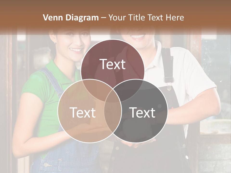 A Man And A Woman Are Holding A Bottle PowerPoint Template