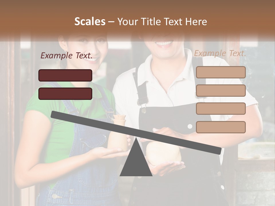 A Man And A Woman Are Holding A Bottle PowerPoint Template
