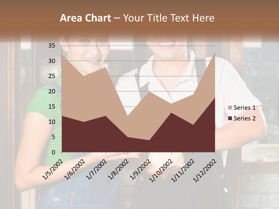A Man And A Woman Are Holding A Bottle PowerPoint Template