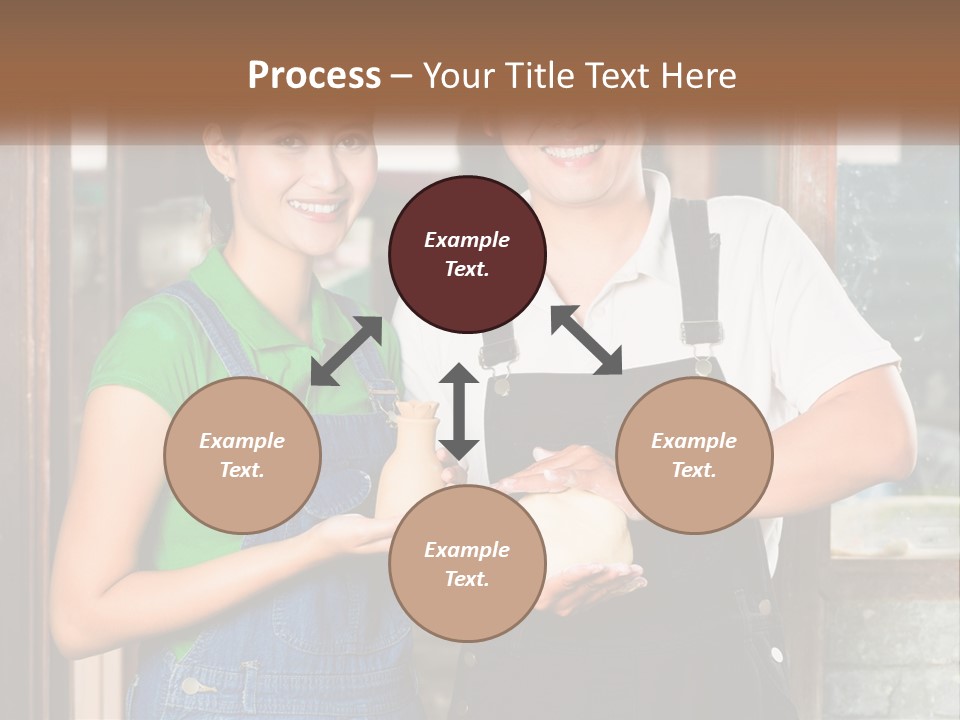 A Man And A Woman Are Holding A Bottle PowerPoint Template