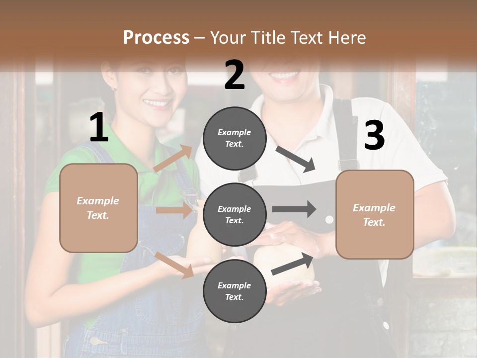 A Man And A Woman Are Holding A Bottle PowerPoint Template