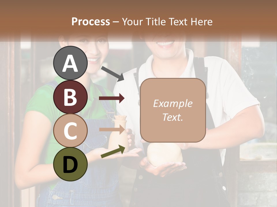 A Man And A Woman Are Holding A Bottle PowerPoint Template