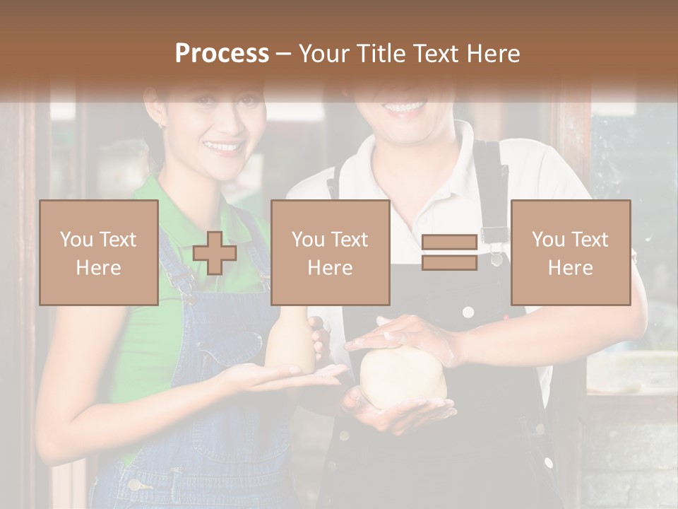 A Man And A Woman Are Holding A Bottle PowerPoint Template