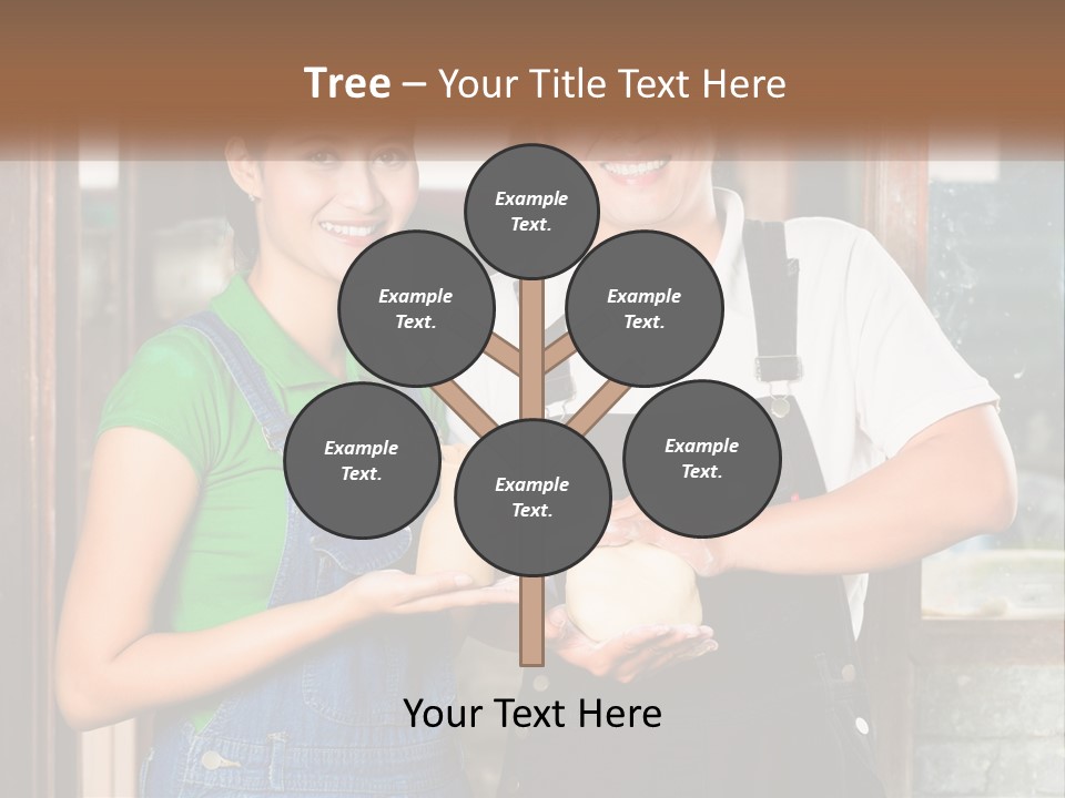 A Man And A Woman Are Holding A Bottle PowerPoint Template