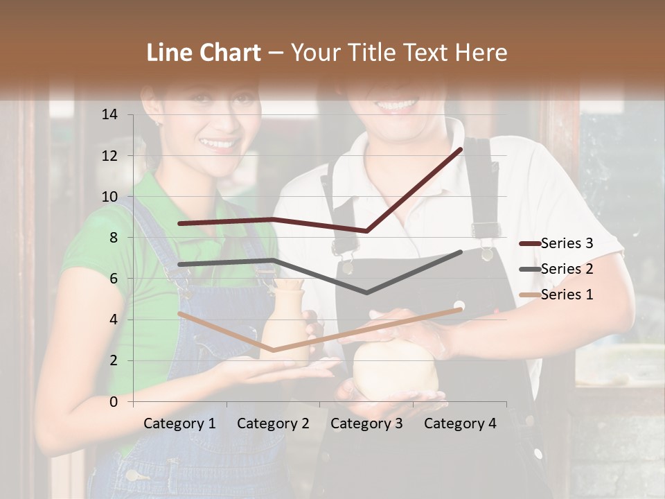 A Man And A Woman Are Holding A Bottle PowerPoint Template