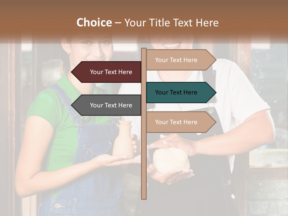 A Man And A Woman Are Holding A Bottle PowerPoint Template