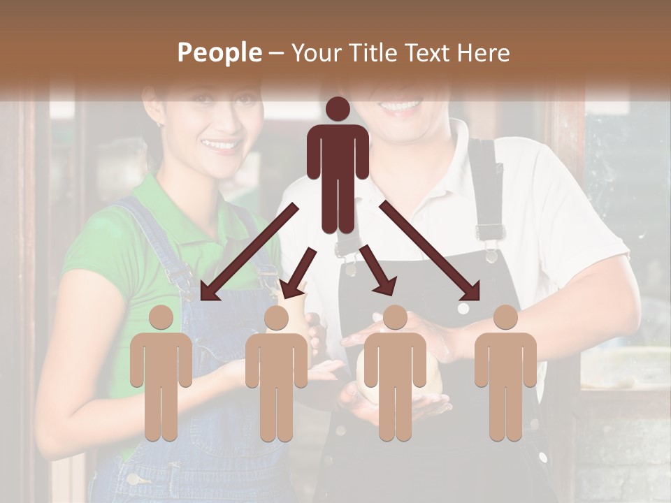 A Man And A Woman Are Holding A Bottle PowerPoint Template