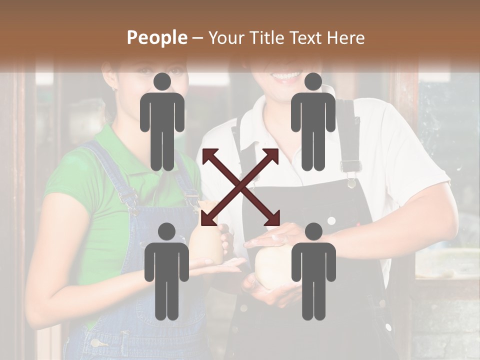 A Man And A Woman Are Holding A Bottle PowerPoint Template