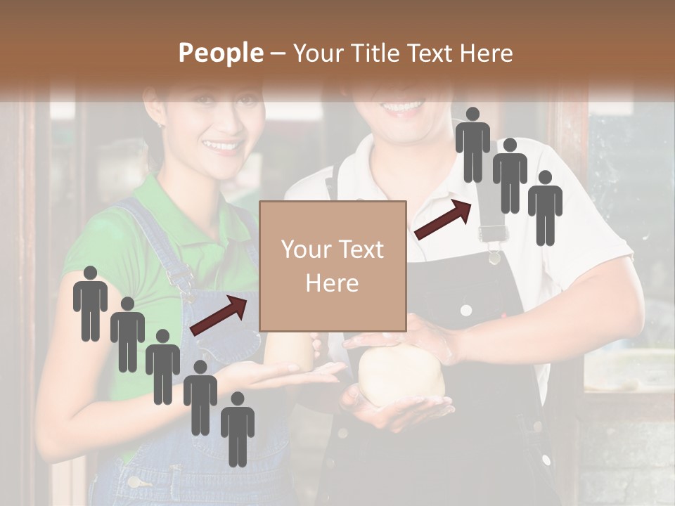 A Man And A Woman Are Holding A Bottle PowerPoint Template