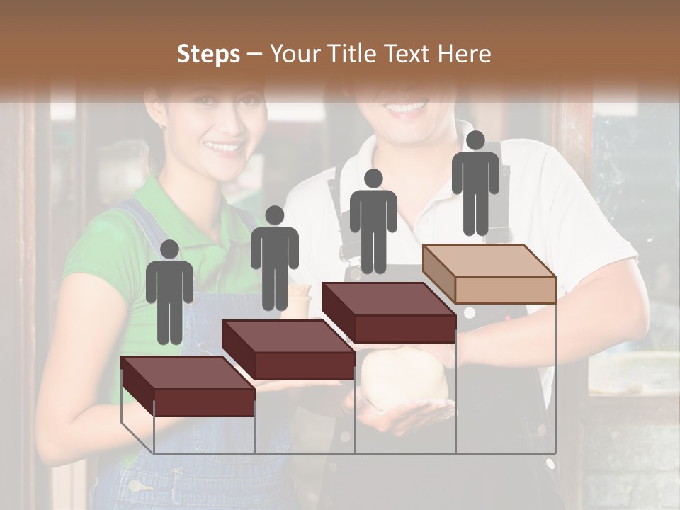 A Man And A Woman Are Holding A Bottle PowerPoint Template