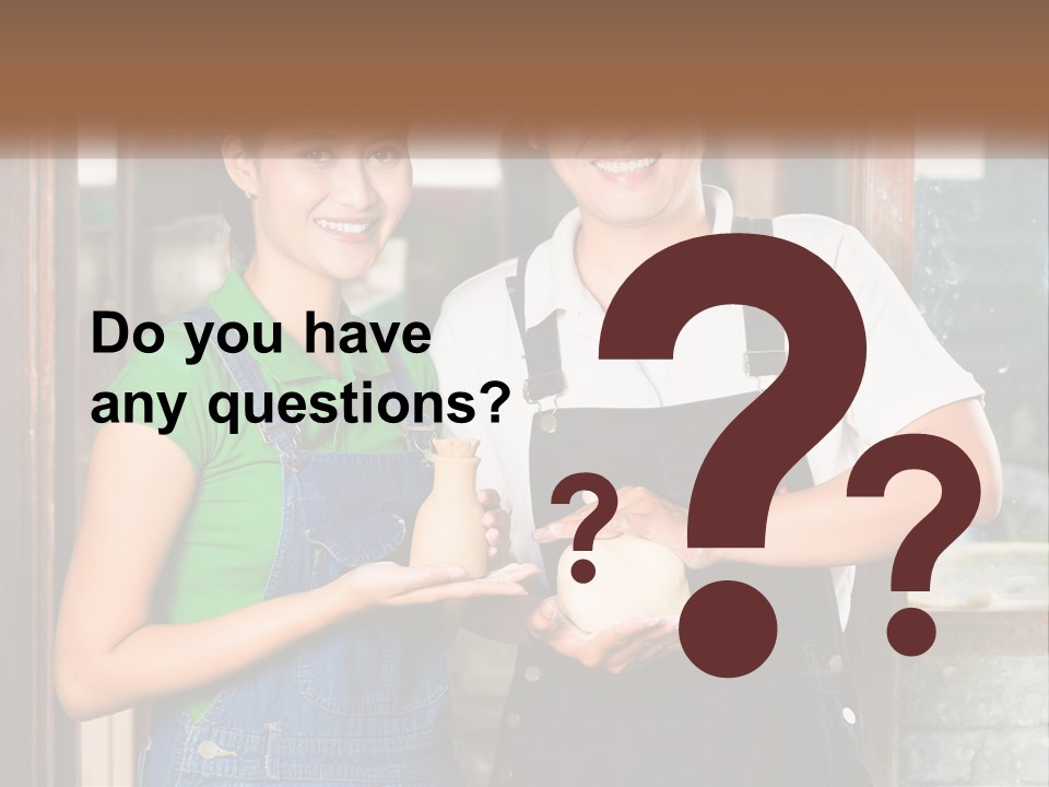 A Man And A Woman Are Holding A Bottle PowerPoint Template