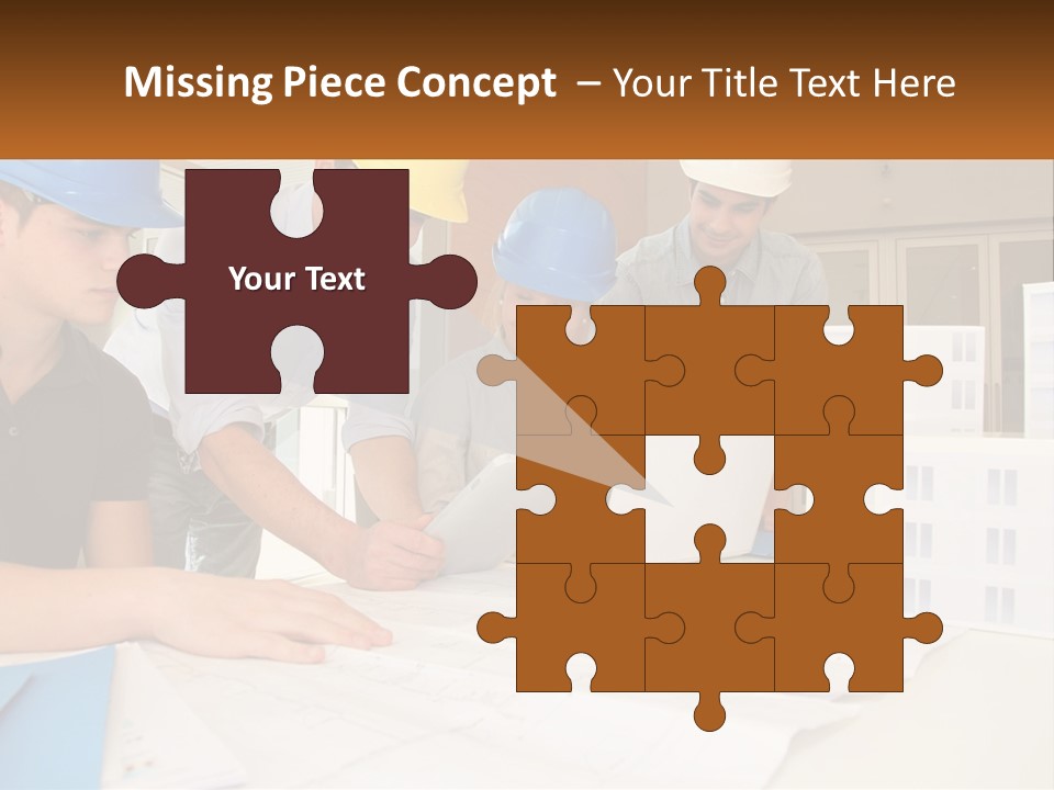 A Group Of People In Hard Hats Looking At A Laptop PowerPoint Template