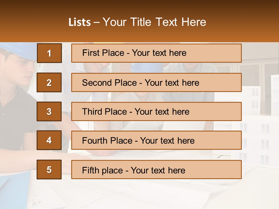 A Group Of People In Hard Hats Looking At A Laptop PowerPoint Template