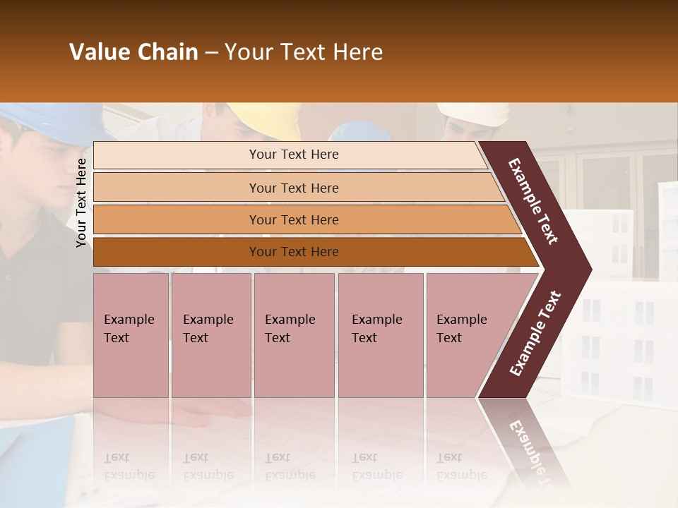 A Group Of People In Hard Hats Looking At A Laptop PowerPoint Template
