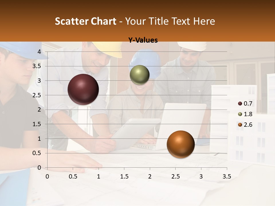 A Group Of People In Hard Hats Looking At A Laptop PowerPoint Template