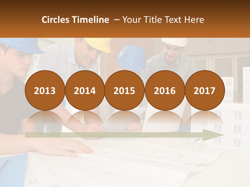 A Group Of People In Hard Hats Looking At A Laptop PowerPoint Template