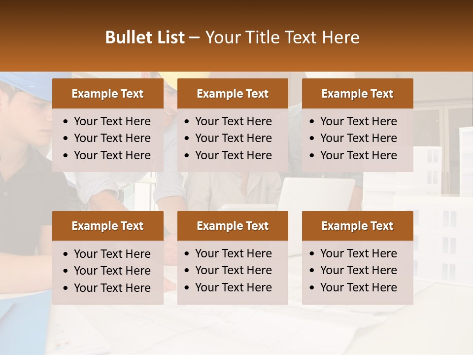 A Group Of People In Hard Hats Looking At A Laptop PowerPoint Template