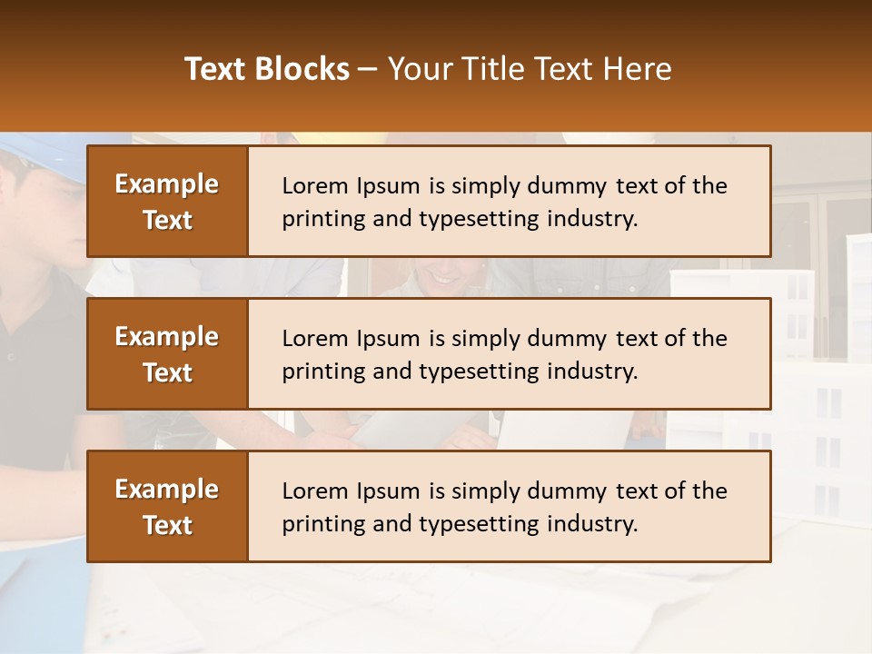 A Group Of People In Hard Hats Looking At A Laptop PowerPoint Template