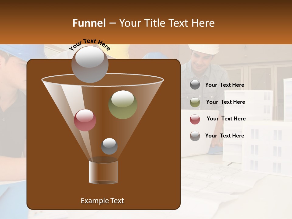 A Group Of People In Hard Hats Looking At A Laptop PowerPoint Template