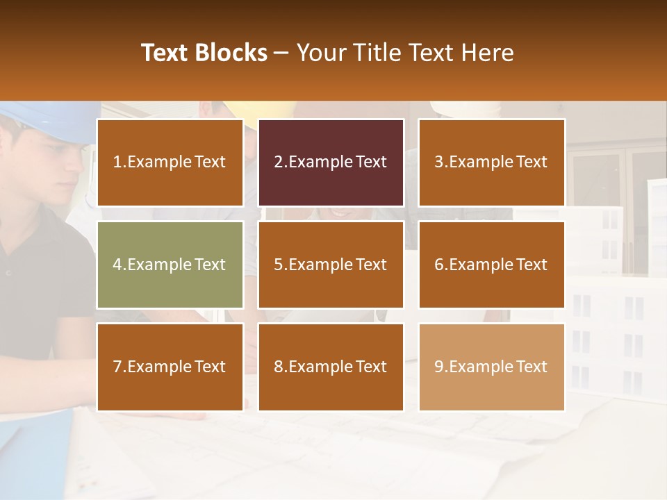 A Group Of People In Hard Hats Looking At A Laptop PowerPoint Template