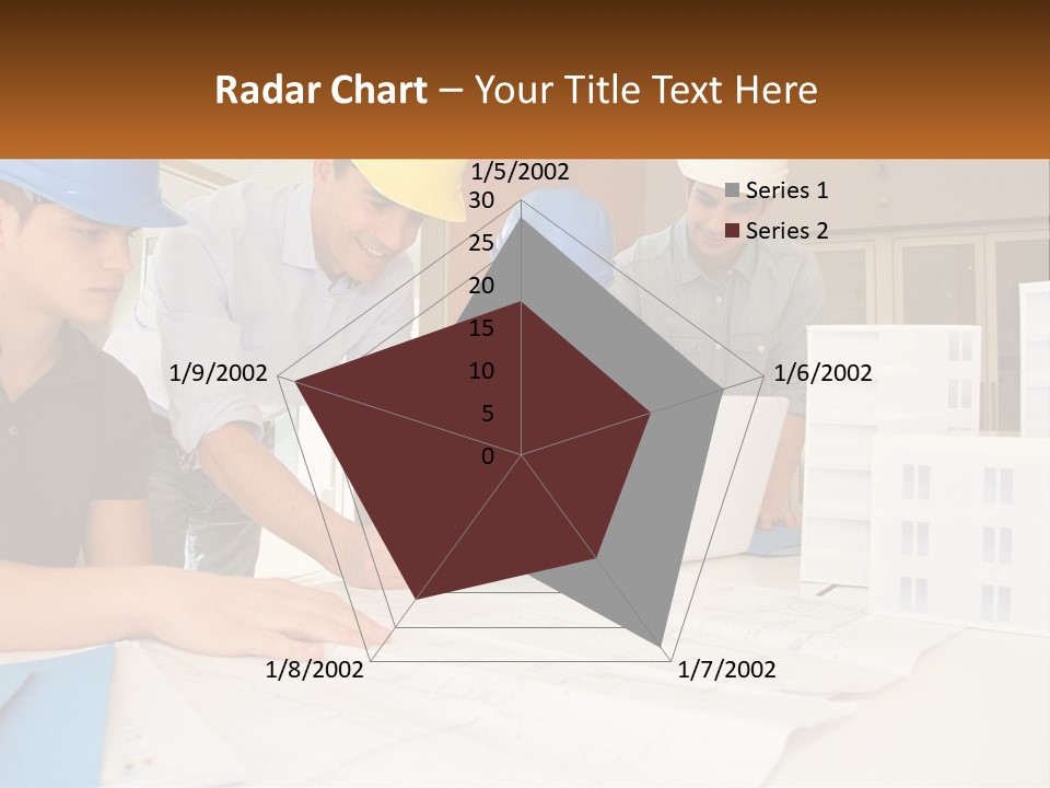A Group Of People In Hard Hats Looking At A Laptop PowerPoint Template