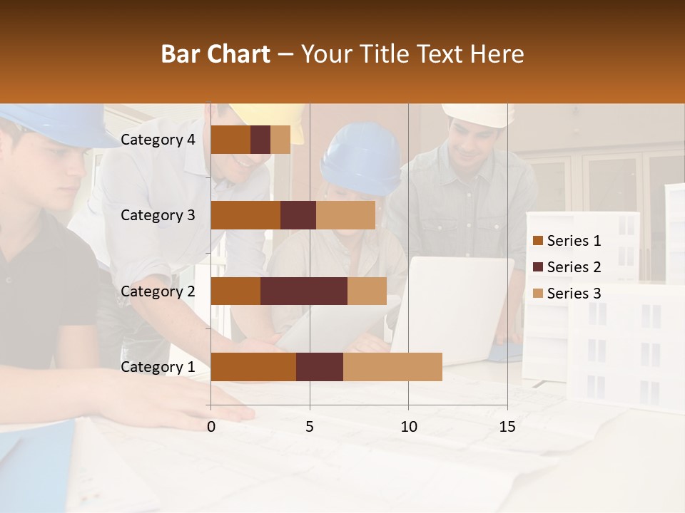 A Group Of People In Hard Hats Looking At A Laptop PowerPoint Template