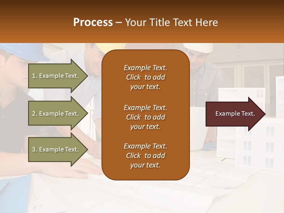 A Group Of People In Hard Hats Looking At A Laptop PowerPoint Template
