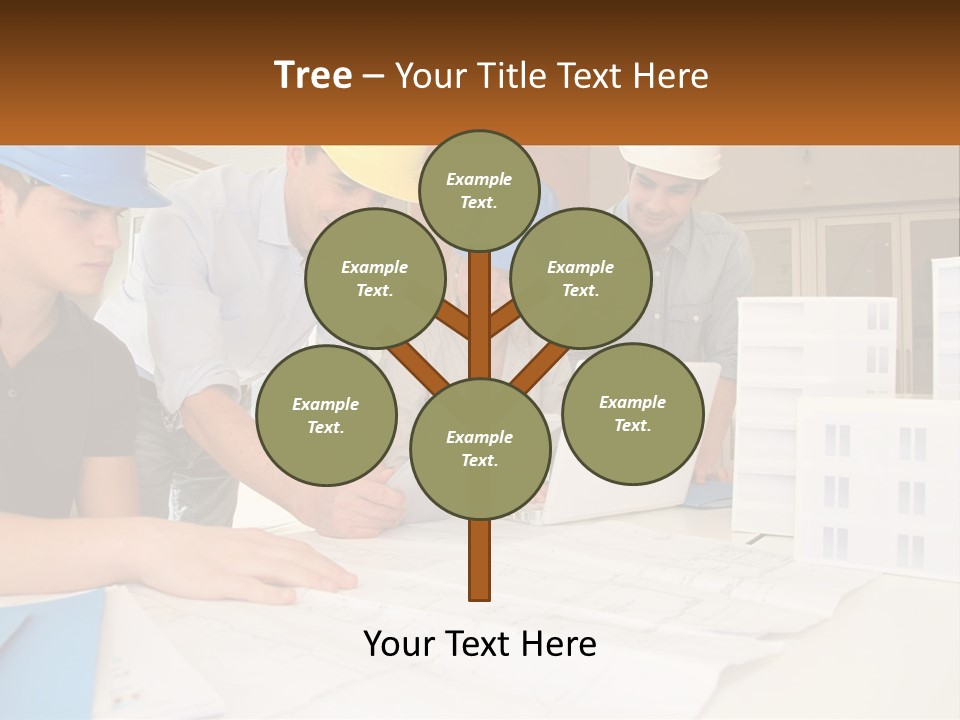 A Group Of People In Hard Hats Looking At A Laptop PowerPoint Template