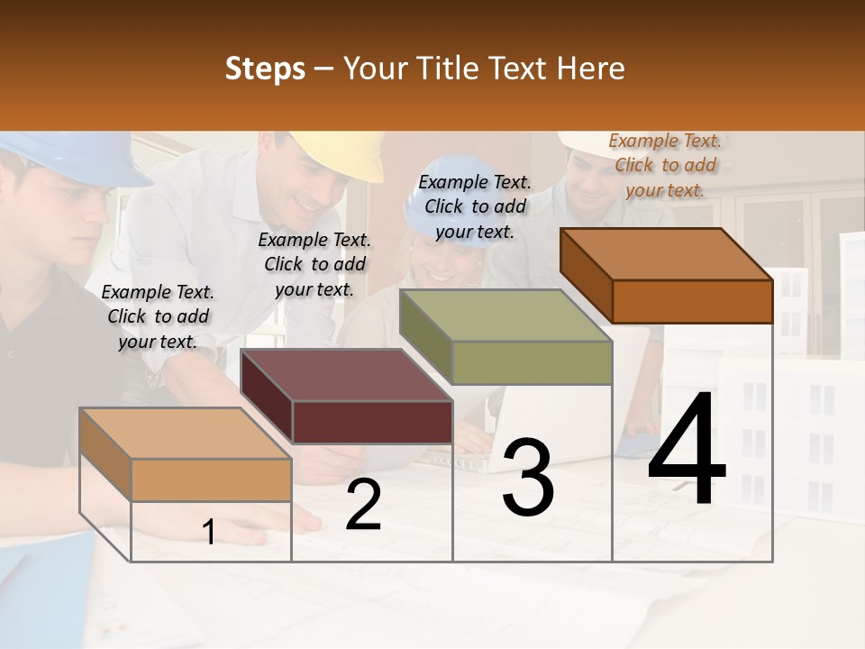 A Group Of People In Hard Hats Looking At A Laptop PowerPoint Template
