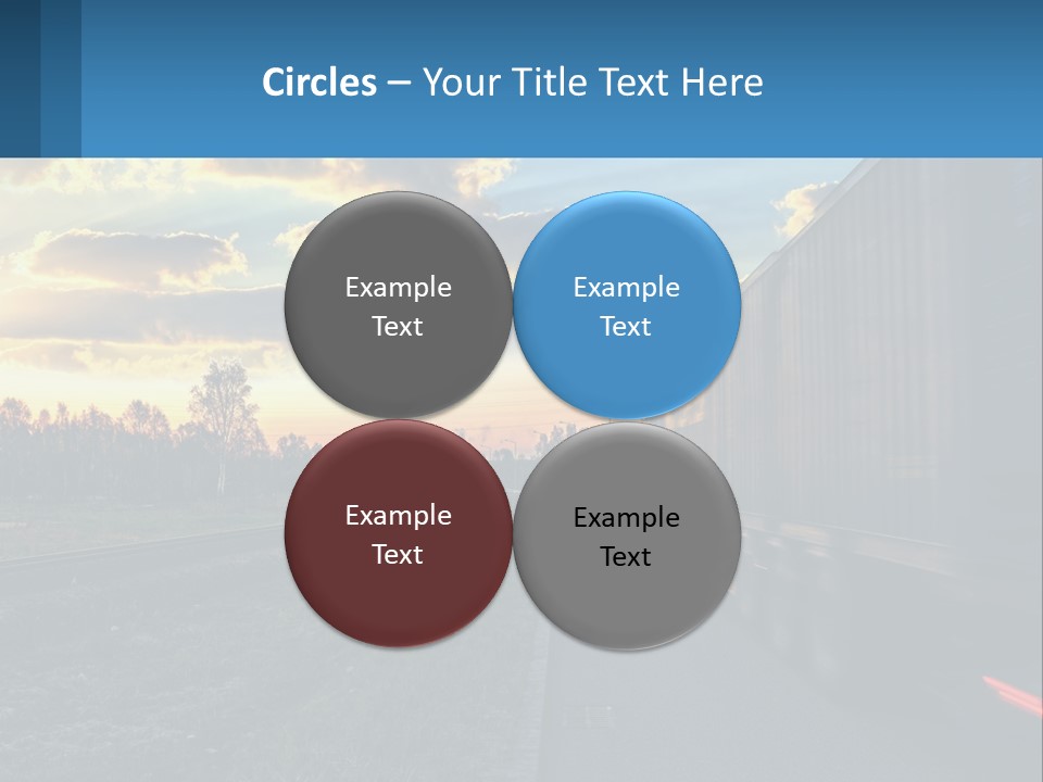 A Truck Driving Down The Road With A Sunset In The Background PowerPoint Template