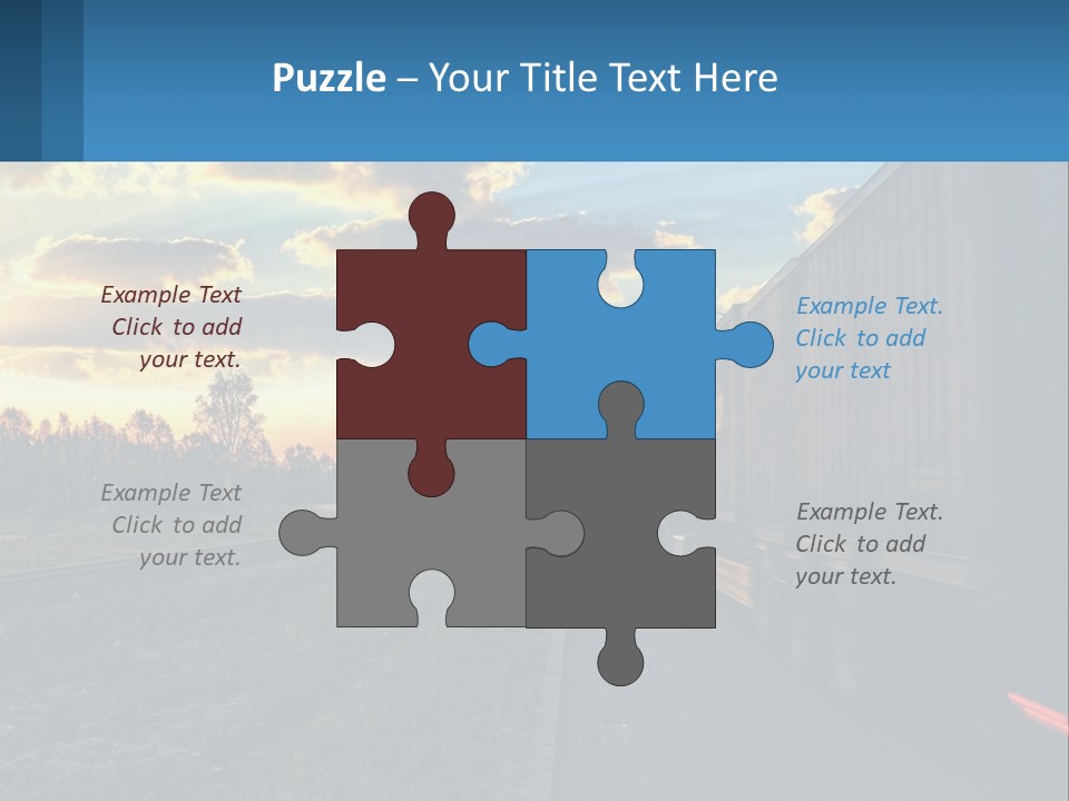 A Truck Driving Down The Road With A Sunset In The Background PowerPoint Template