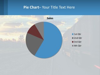 A Truck Driving Down The Road With A Sunset In The Background PowerPoint Template