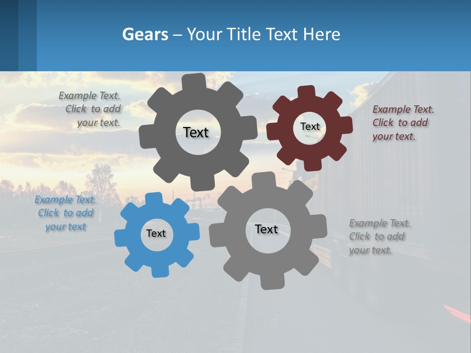 A Truck Driving Down The Road With A Sunset In The Background PowerPoint Template