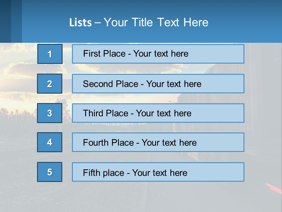 A Truck Driving Down The Road With A Sunset In The Background PowerPoint Template