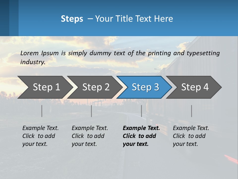 A Truck Driving Down The Road With A Sunset In The Background PowerPoint Template