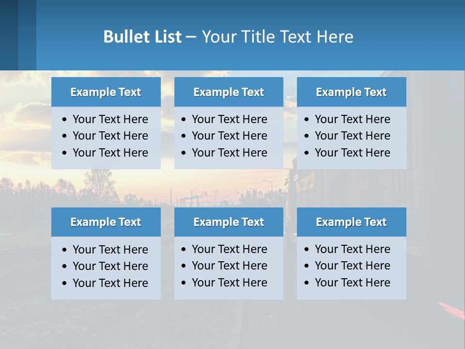 A Truck Driving Down The Road With A Sunset In The Background PowerPoint Template