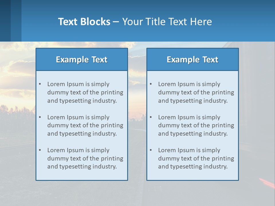 A Truck Driving Down The Road With A Sunset In The Background PowerPoint Template