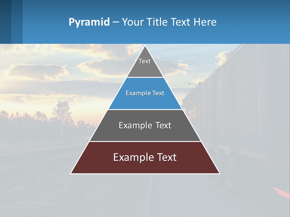A Truck Driving Down The Road With A Sunset In The Background PowerPoint Template