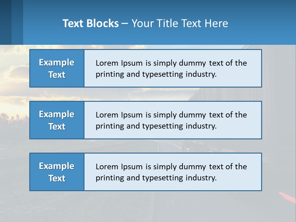 A Truck Driving Down The Road With A Sunset In The Background PowerPoint Template