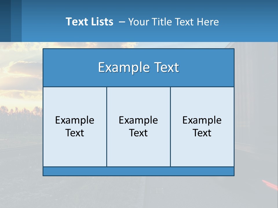 A Truck Driving Down The Road With A Sunset In The Background PowerPoint Template
