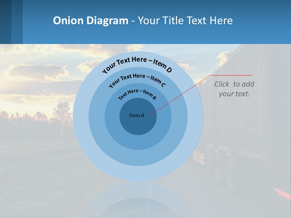 A Truck Driving Down The Road With A Sunset In The Background PowerPoint Template